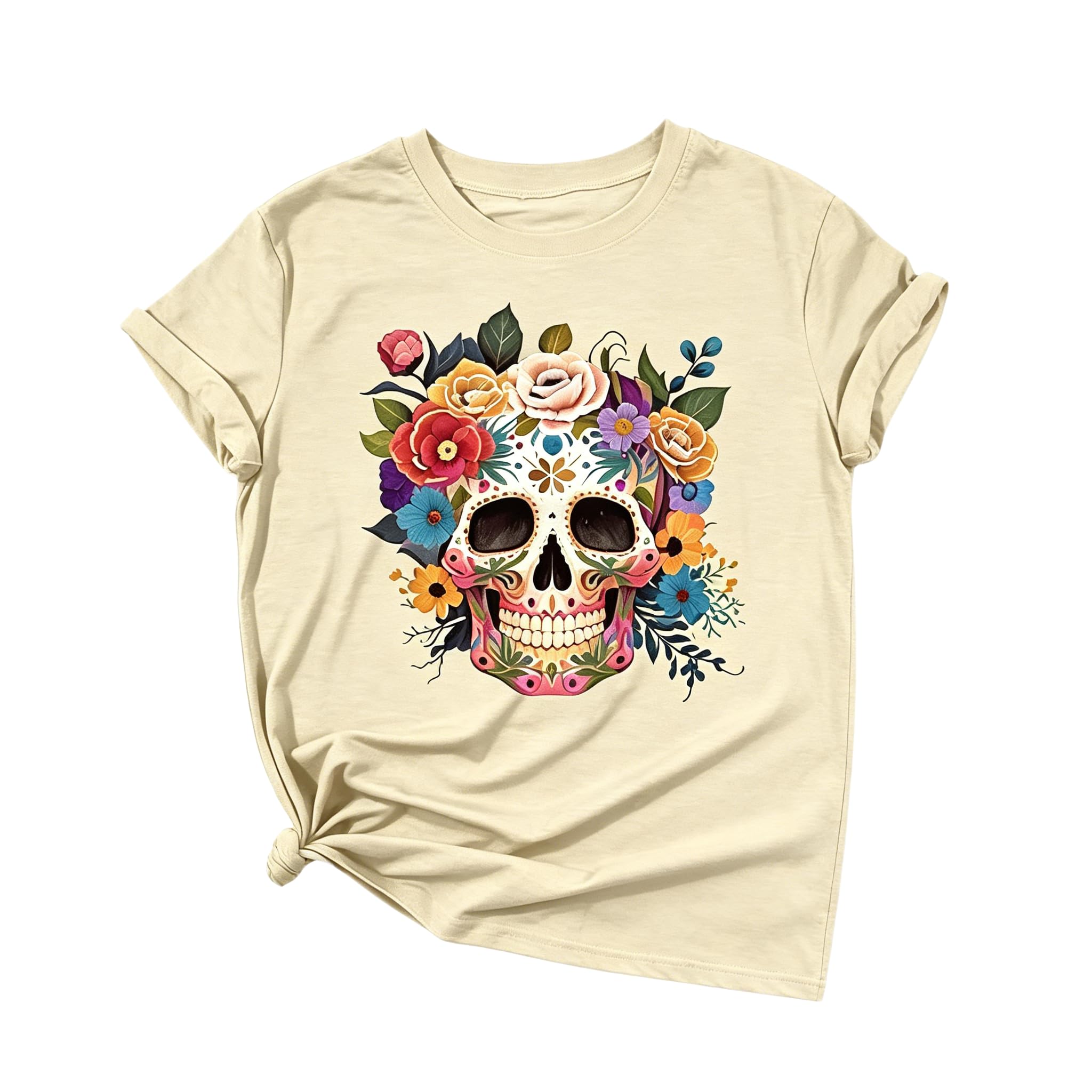 Dia De Los Muertos Women's T-Shirt Funny Day of the Dead Skulls Autumn Sugar Sku