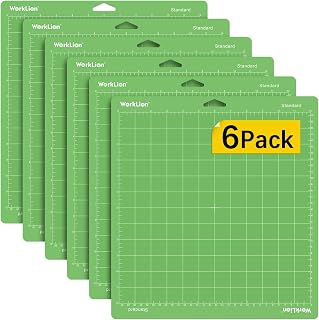 WorkLion Standard Cutting Mat Compatible with Cricut, 6 Pack | 12''x12'' Standard Adhesive Sticky Vinyl Mat for Explore One/Air//Maker,Replacement Accessories