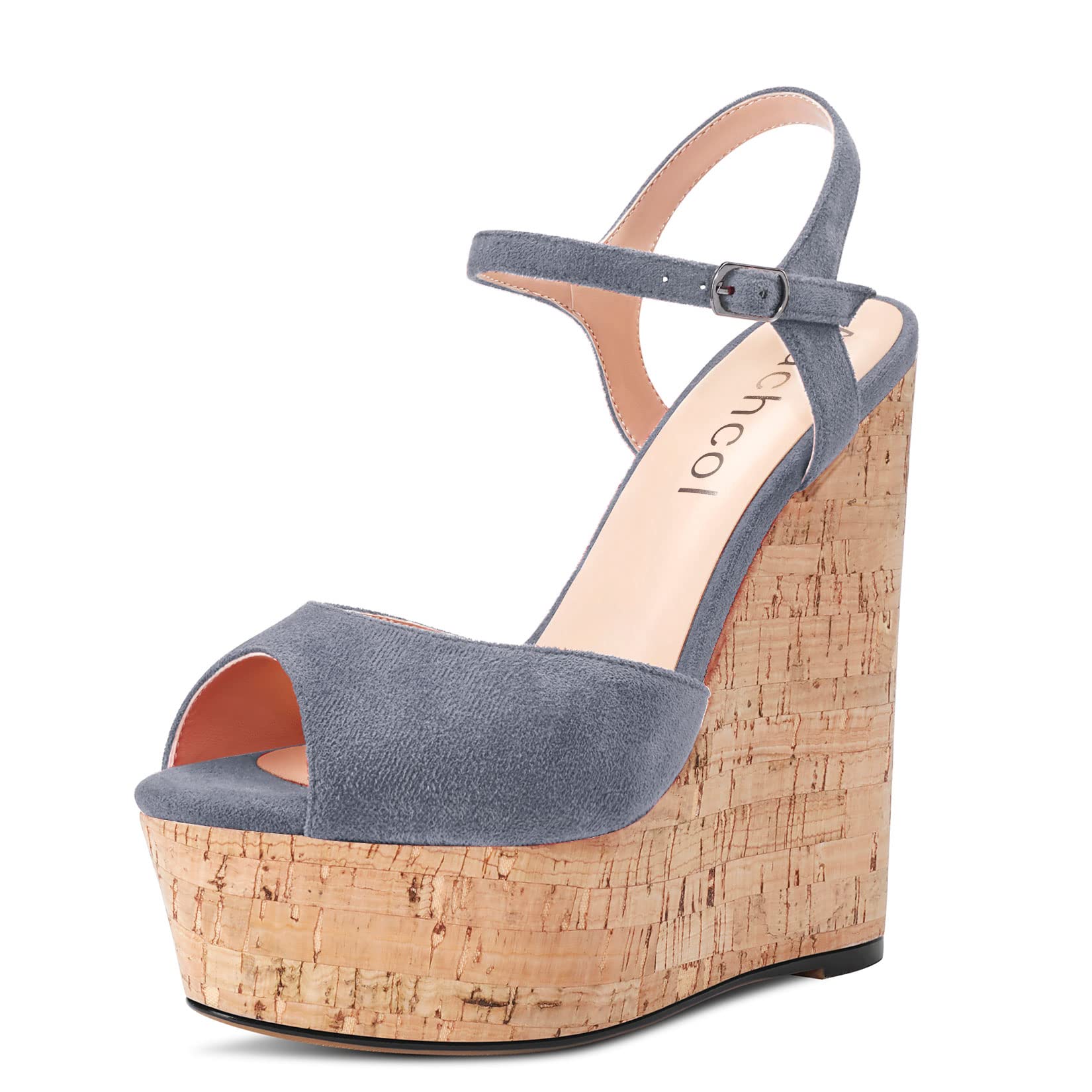 Aachcol Women's Wedge Espadrille Platform Sandals Open Toe Strap Ankle Slingback