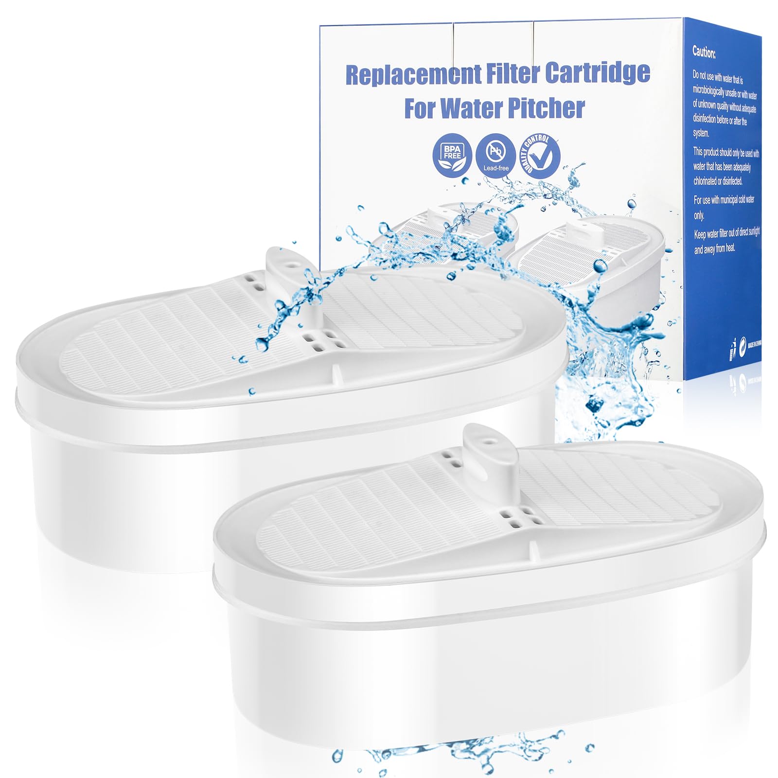 WD-PF-01A Plus Water Filter for All Water-Drop Pitcher Filtration System | 2 Pac