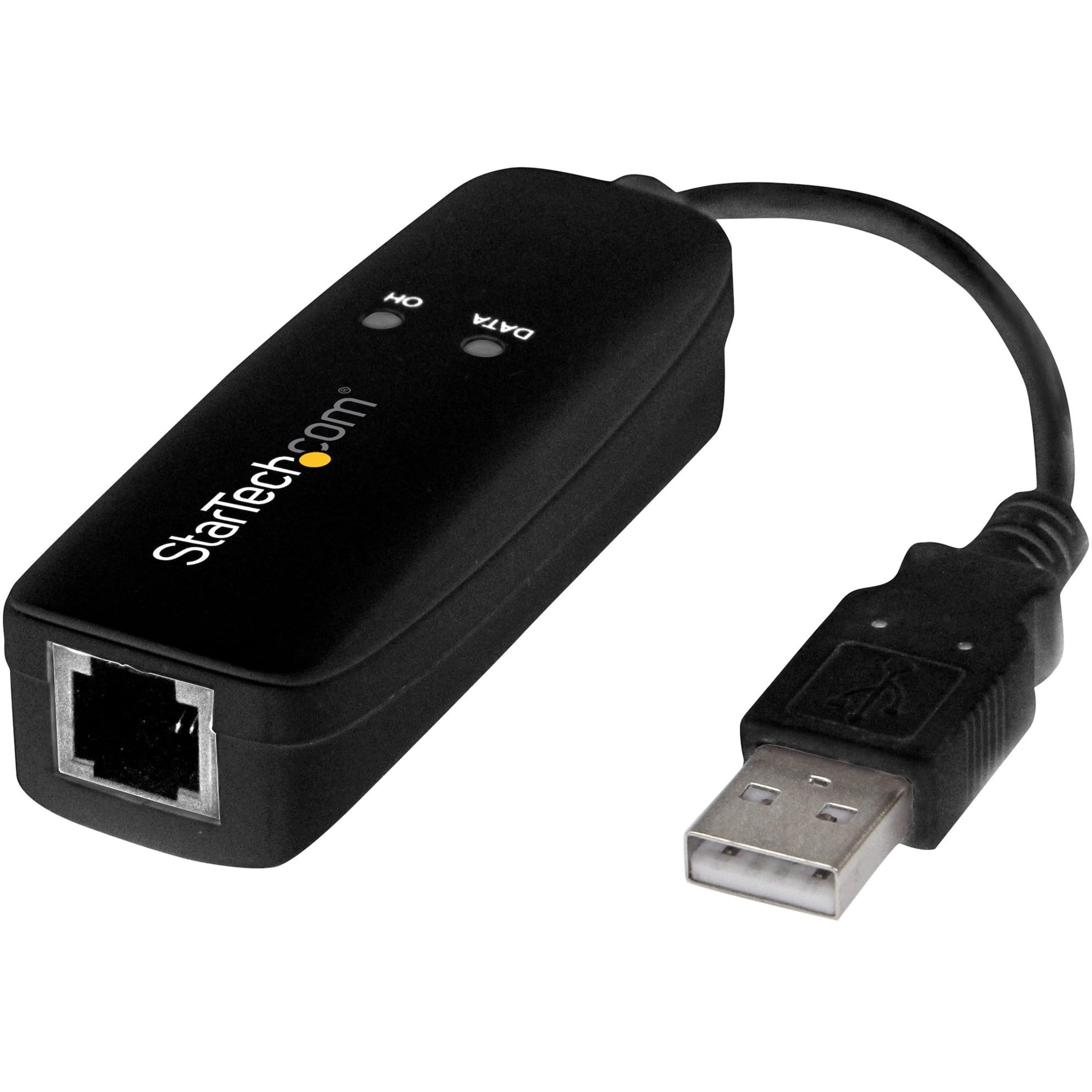 StarTech USB 2.0 Fax Modem, 56K V.92, Computer/Laptop, TAA (USB56KEMH2) | 56K Ex