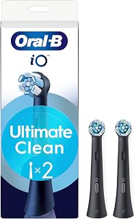 Oral-B iO Series Ultimate Clean Replacement Brush Heads, 2 Count, Black - Original Round Heads, Crisscross Bristles, Deep Cleaning, Plaque Removal, Compatible with iO Electric Toothbrushes