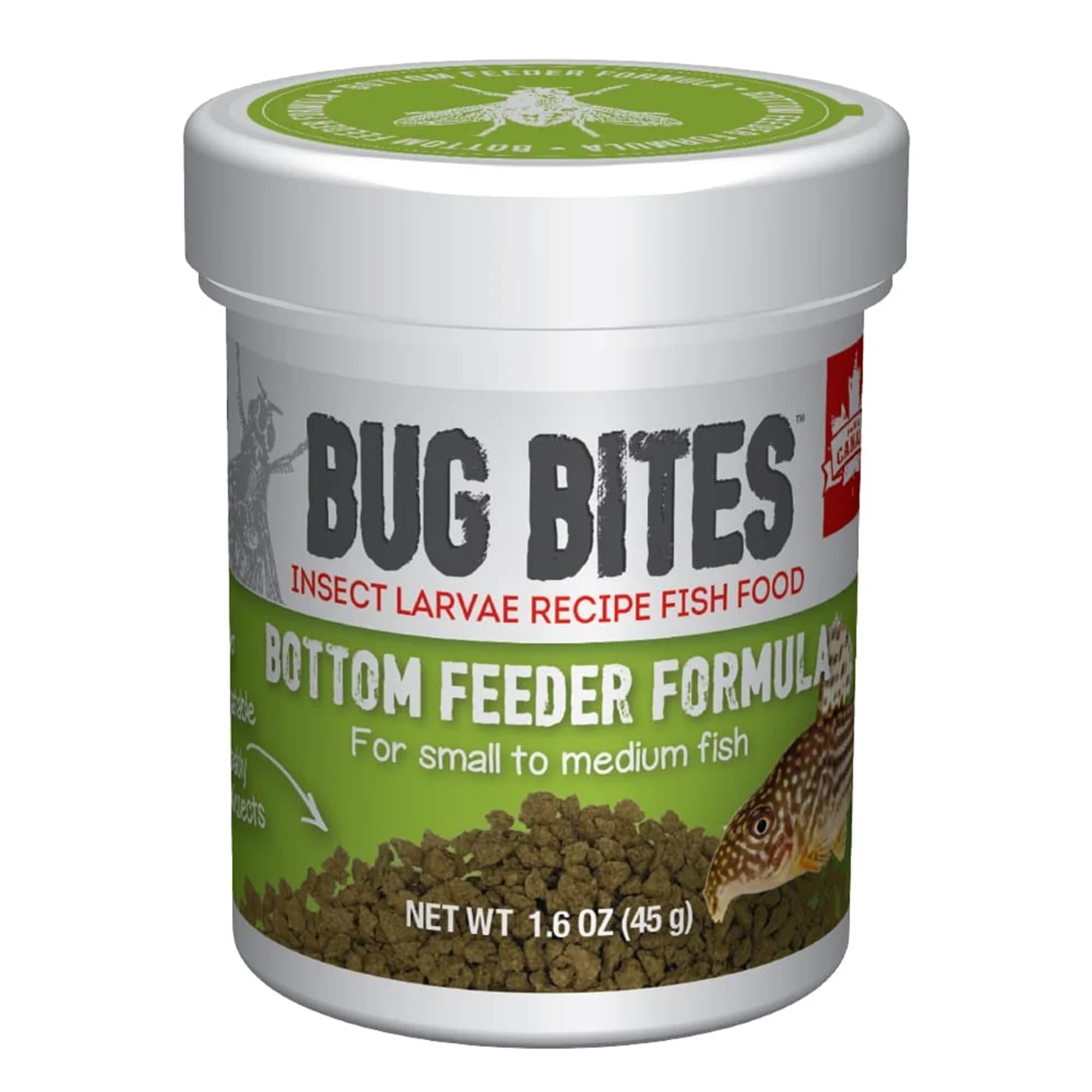 Fluval Bug Bites Bottom Feeder Fish Food, 1.60 Oz. | Granules for Small to Mediu