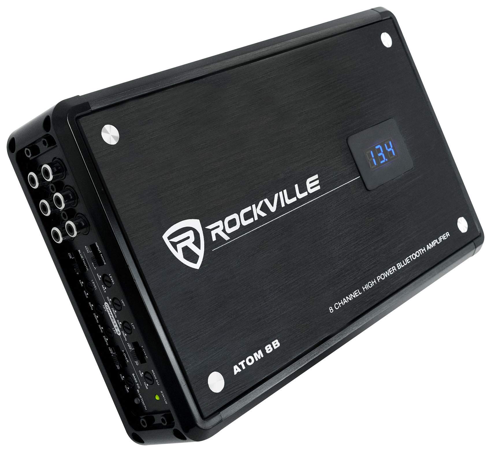 Rockville Atom 8B Black 8-Channel Marine/Boat Amplifier Amp | 3500W Peak, 880W R