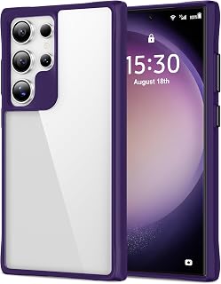 HOOMIL Case for Samsung Galaxy S23 Ultra, Anti-Yellow Transparent, Anti-Shock Case - Light Violet