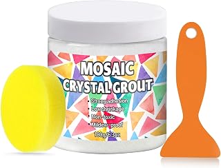 OOTDART 180g Mosaic Crystal Grout, Mosaics Tile Tools (White) | Mosaic Tile Accessories – Essential for Handmade Grouting and Perfect for DIY Craft Projects