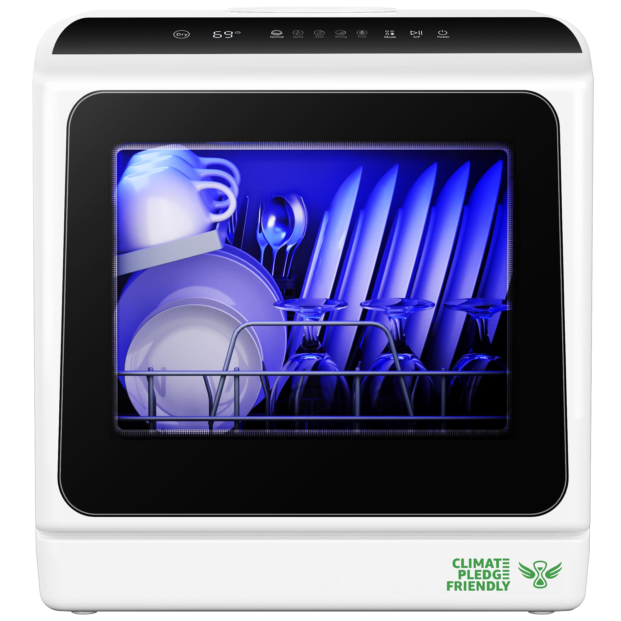 EUHOMY Countertop Dishwasher Portable, 6 Programs with 40 dB, No Hookup | 6 Prog