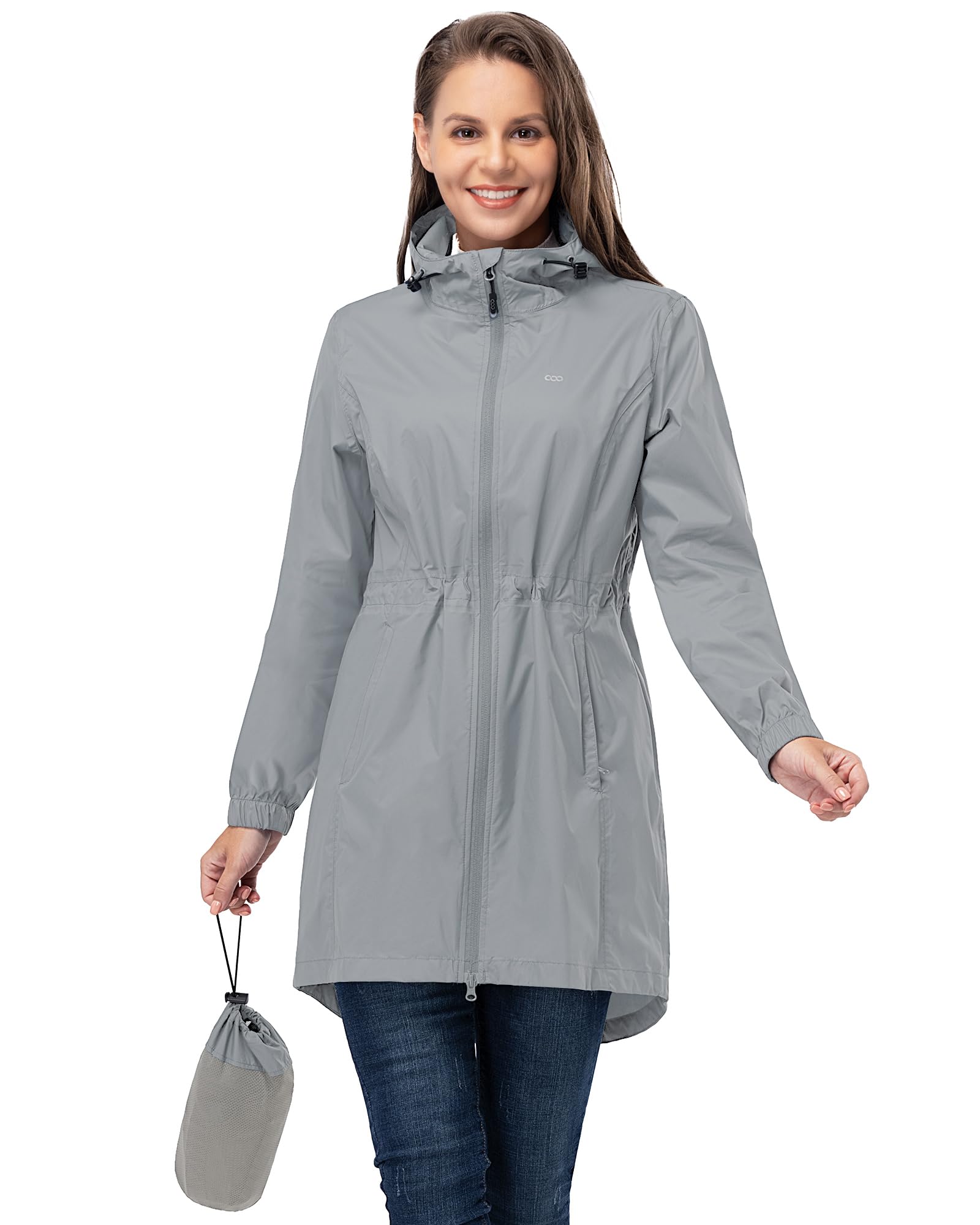 33,000ft Waterproof Rain Poncho Lightweight Breathable Windproof Hooded Thin Fol