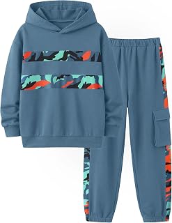 GEMLON ボーイズ 服 長袖 迷彩柄 スウェットスーツ 2ピース 衣装