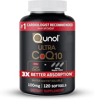 Qunol Ultra CoQ10 100mg, 3X Better Absorption, Antioxidant, 120 Softgels | #1 Cardiologist Recommended Supplement for Heart Health, Coenzyme Q10 Supplement to support Vascular Health & Cellular Energy