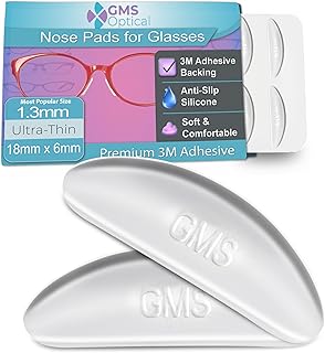 Adhesive Nose Pads 1.3mm X-Thin 18mm Standard 5 Pairs Glasses Nose Pads | Nose pads for glasses help reduce slipping; Eyeglass nose pads add an invisible feel; Glasses grips 18mm fits many frames