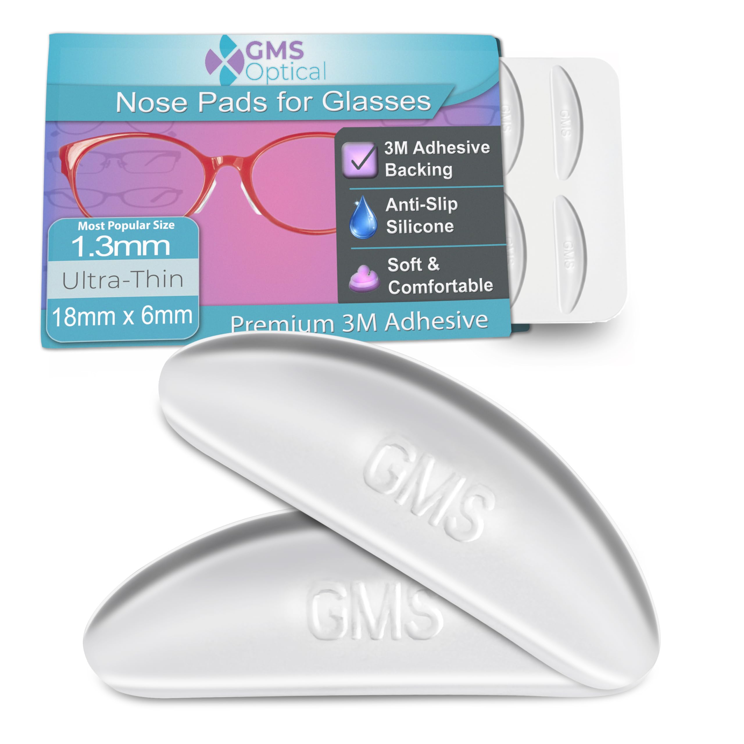 Adhesive Nose Pads 1.3mm X-Thin 18mm Standard 5 Pairs Glasses Nose Pads | Nose p