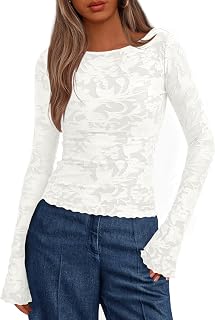 BTFBM Casual Long Sleeve Shirts Fall 2026 Going Out Tops for Women Trendy