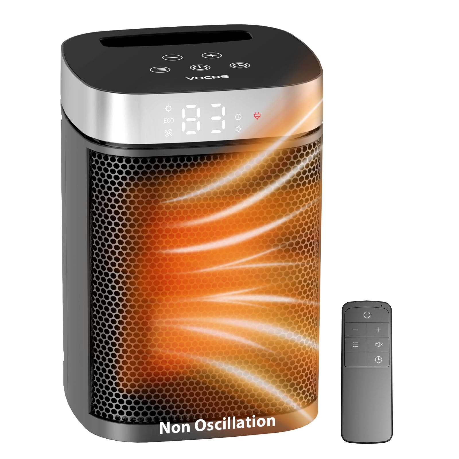 Small Portable Space Heater for Indoor Use - VOCRS 1500W PTC Electric Heater wit