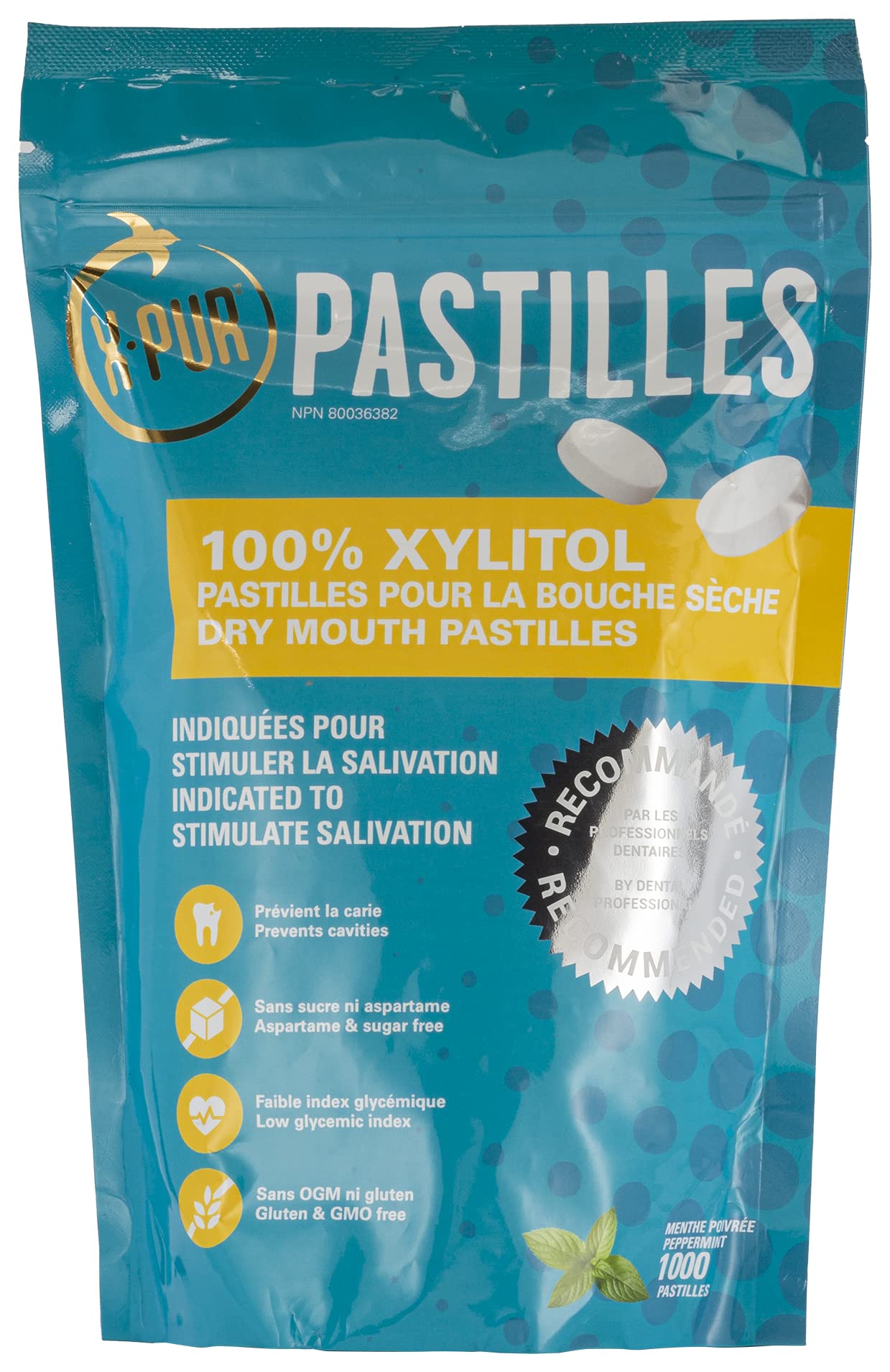 X-PUR - Xylitol Breath Mints For Dry Mouth And Bad Breath - Peppermint Flavored 