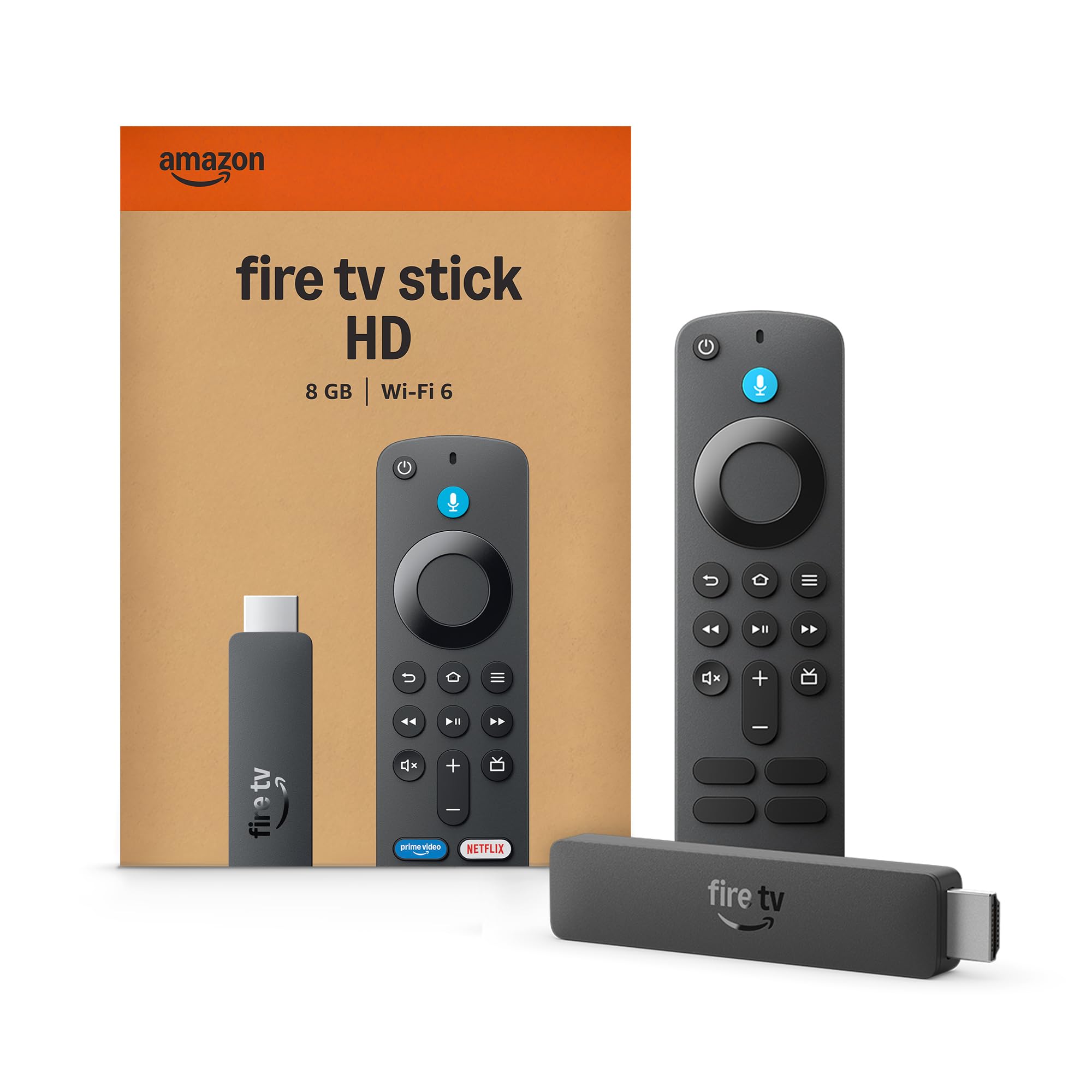 Amazon Fire TV Stick HD (newest model), free & live TV, Alexa Voice Remote, powe