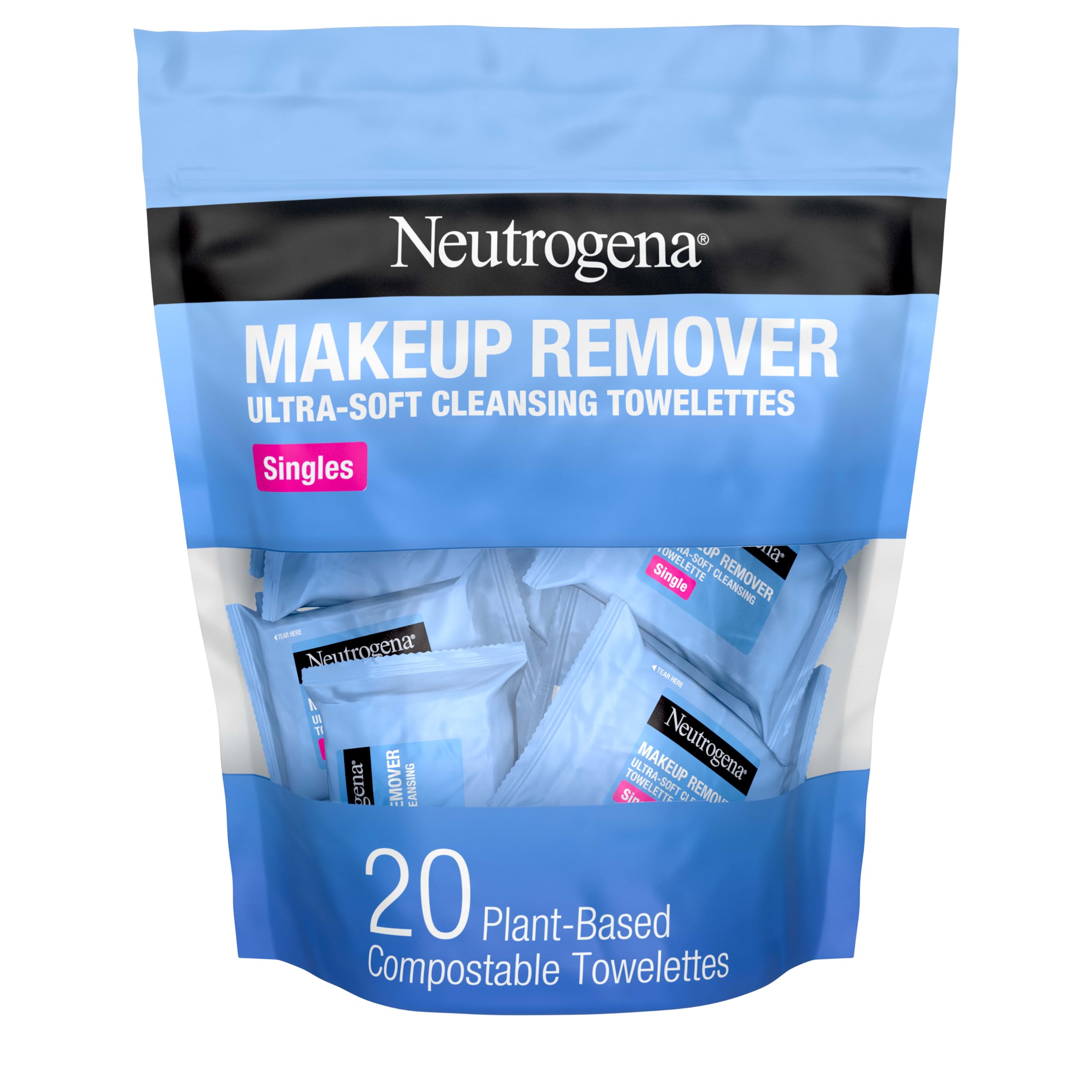 Neutrogena Makeup Remover Towelettes, Daily Single Face Towelettes, 20 Ct | Make