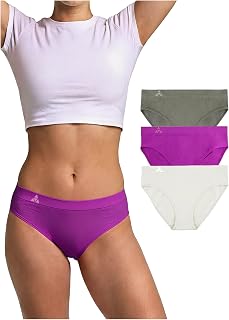 Balanced Tech Women's 3 Pack Classic Seamless Hipster Brief Bikini Shorts