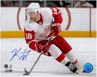 KIRK MALTBY AUTOGRAPHED DETROIT RED WINGS 8X10 PHOTO #2 - WHITE JERSEY
