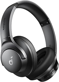 soundcore by Anker Q20i Hybrid Active Noise Cancelling Headphones, Black | Over-Ear, Bluetooth, 40H ANC Playtime, Hi-Res Audio, Big Bass, Transparency Mode, Customize via App, Travel, Home, Office