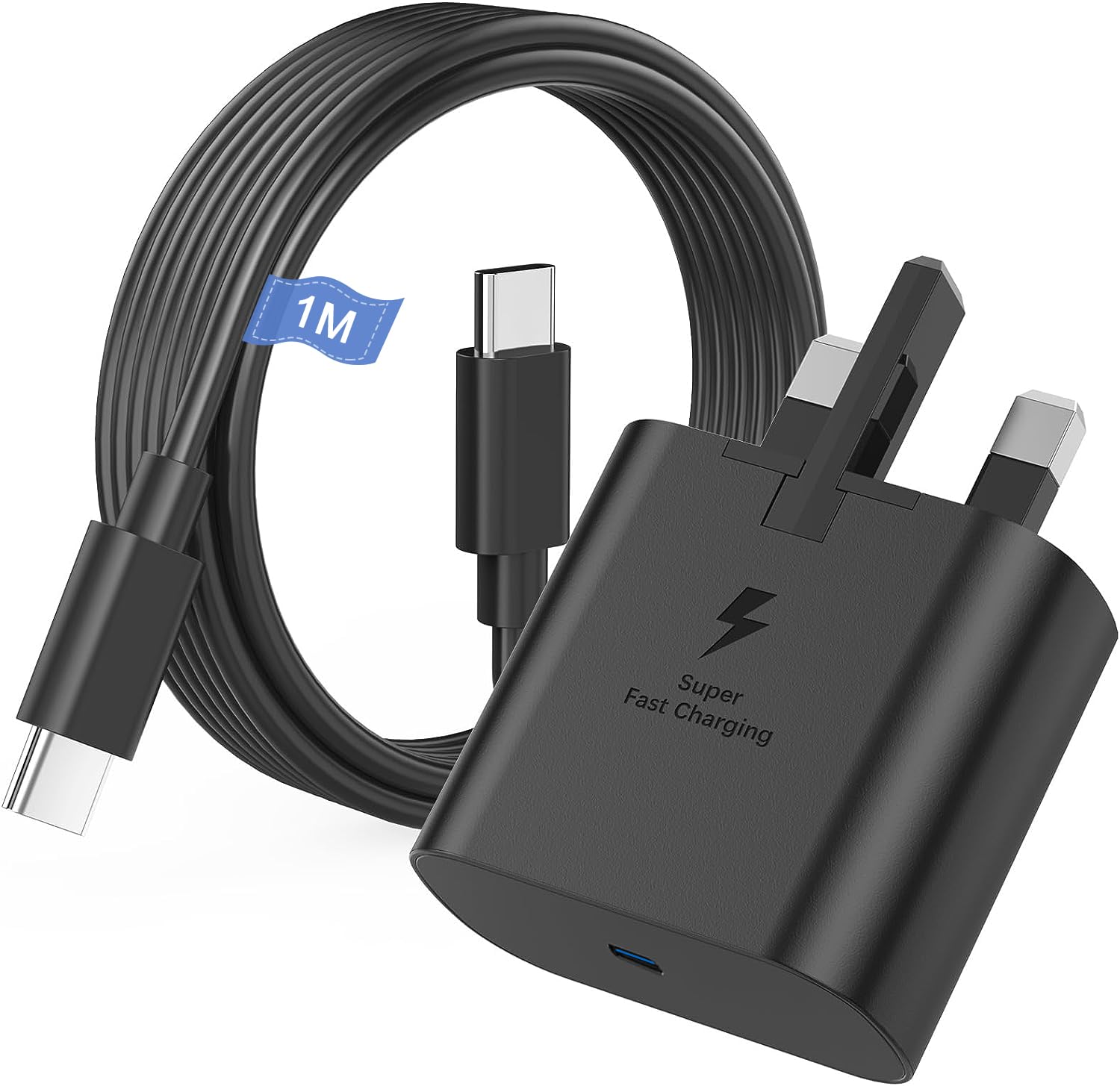 For Samsung Fast Charger, USB C Charging Plug and Cable 1M USBC to Type C Phone 
