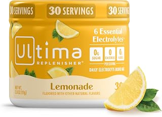 Ultima Replenisher Lemonade Electrolytes Powder, 30-Serving Canister | Daily Zero Sugar Hydration Powder with 6 Key Electrolytes & Minerals - Sugar Free, Plant Based & Keto Friendly