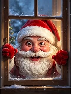 Santa Claus 5D Diamond Art Kits for Adults，Full Round Drill12×16 Inch