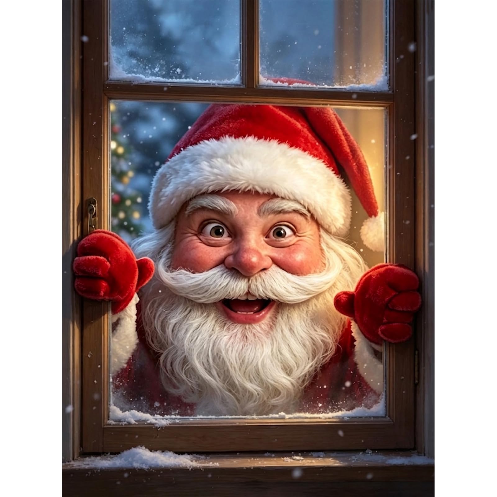 Santa Claus 5D Diamond Art Kits for Adults，Full Round Drill12×16 Inch