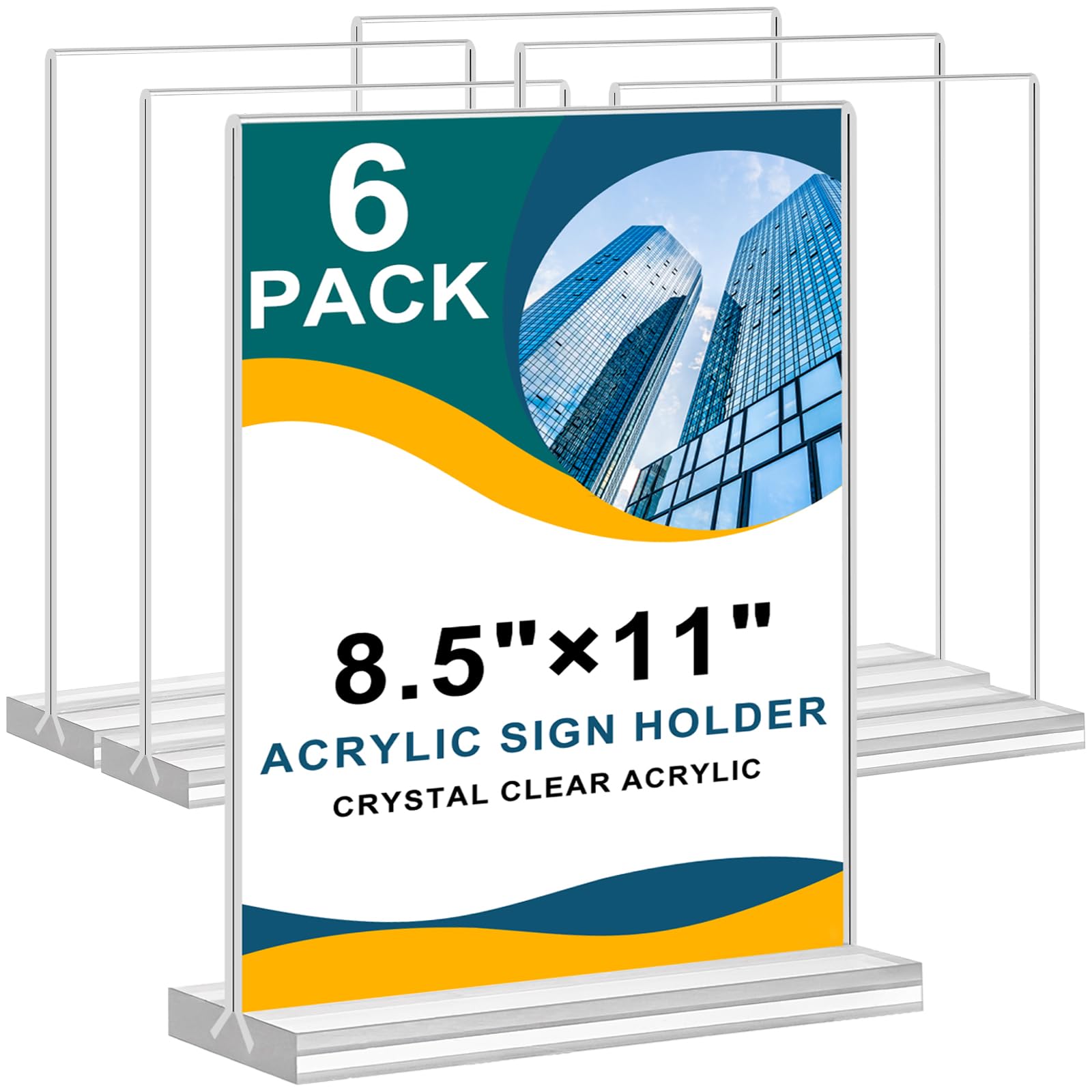 Arrobust Acrylic Sign Holder 8.5 x 11, Double Sided Clear Acrylic Display Table 