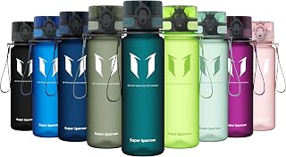 Sparrow Sports Water Bottle 500ml/750ml/1L Tritan Water Bottle – BPA Free | Leakproof, Plastic Water Bottle, Lightweight, Dishwasher, Flip Top, Ergonomic, School, Gym, Gym, Office, Cycling