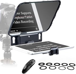 Desview T3 Teleprompter for Camera & Smartphone - Supports iPad/Tablet up to 10" - Beam Splitter Glass with Bluetooth Remote - Wide Angle Support for YouTube, TikTok & Live Streaming