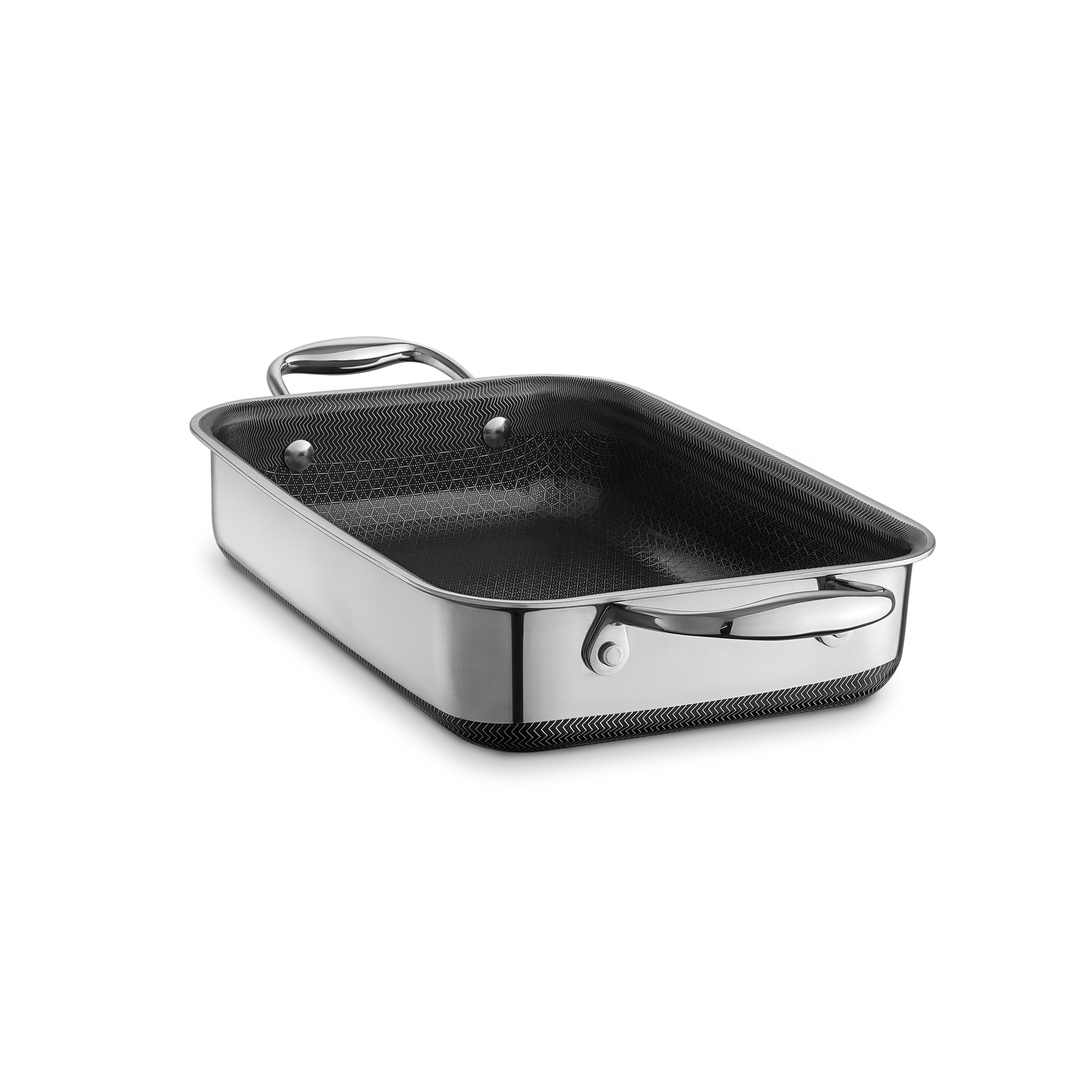HexClad Hybrid 7x10 Inch Rectangular Nonstick Roasting Pan, Dishwasher Safe | St