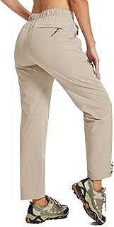 MoFiz Womens Hiking Cargo Pants Waterproof Lightweight with Zipper Pockets