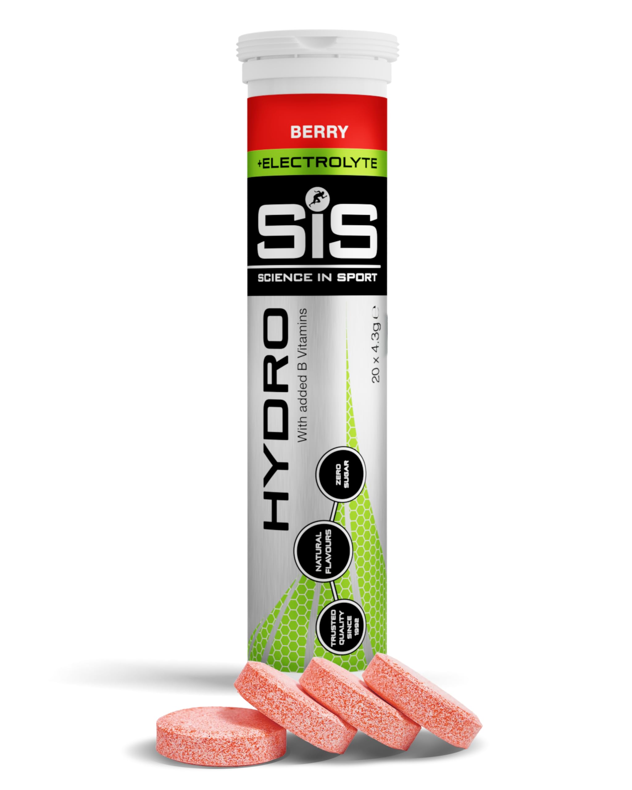 Science in Sport Hydro Electrolyte Tablets, Berry, 20 Tablets | Four Key Electro