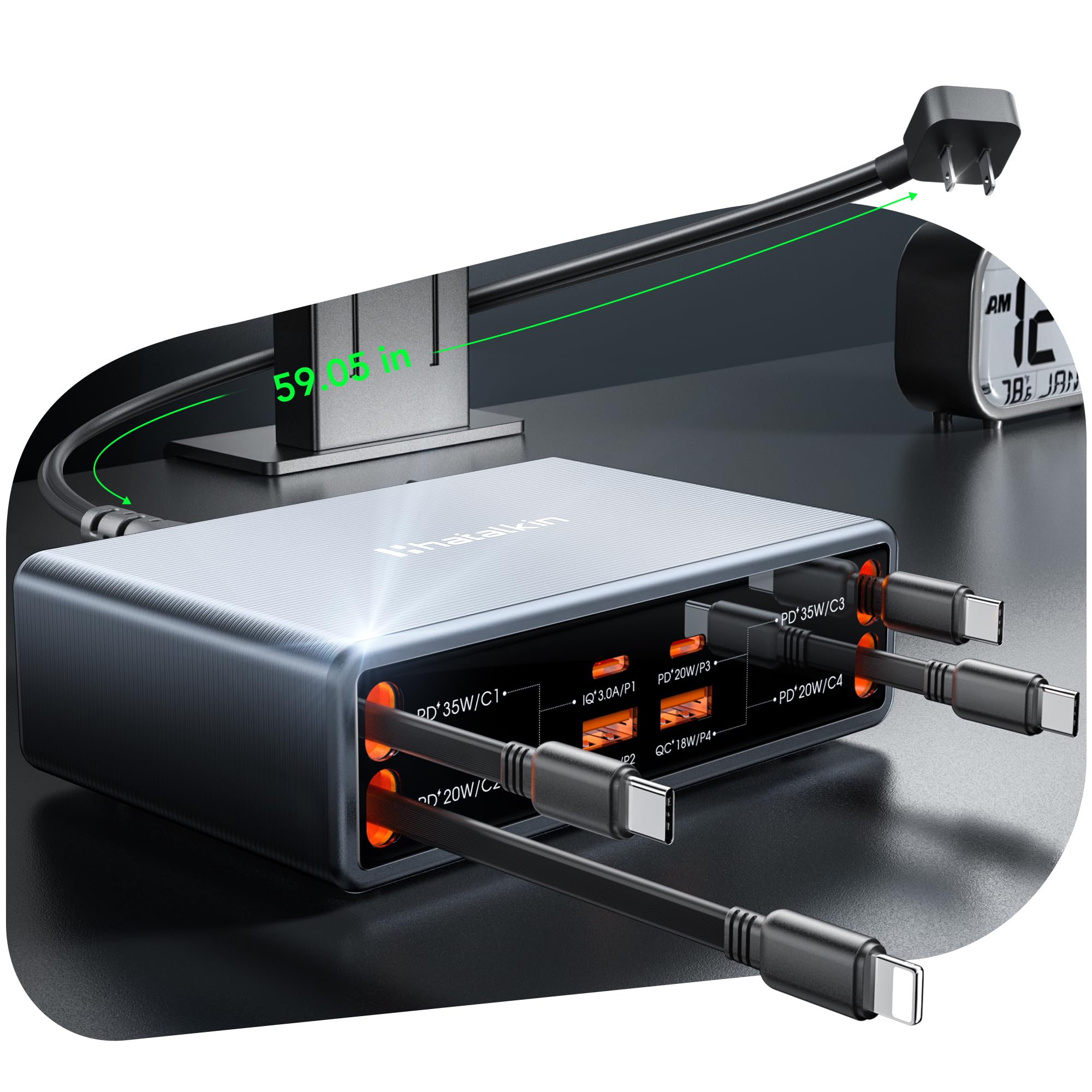 8-in-1 Retractable Charger for iPhone Duo/18 Pro Samsung Multiple Devices