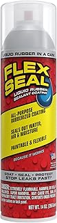 Flex Seal Spray Rubber Sealant Coating, Waterproof, Clear, 14 oz, 1-Pack | Stops leaks fast, seals out water, air, moisture, prevents rust, paintable, flexible, gutters, roof repair, RV, wood, metal
