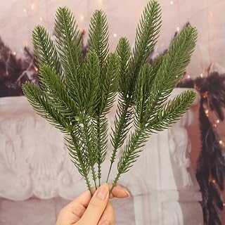10pcs/set Christmas Pine Branches Decoration Fake Plant Christmas Tree Ornament Home DIY Garlands Decorations 24cm