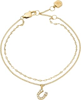 Fossil Women's Ellis Pavé Glitz Gold-Tone Brass Tennis Chain Bracelet