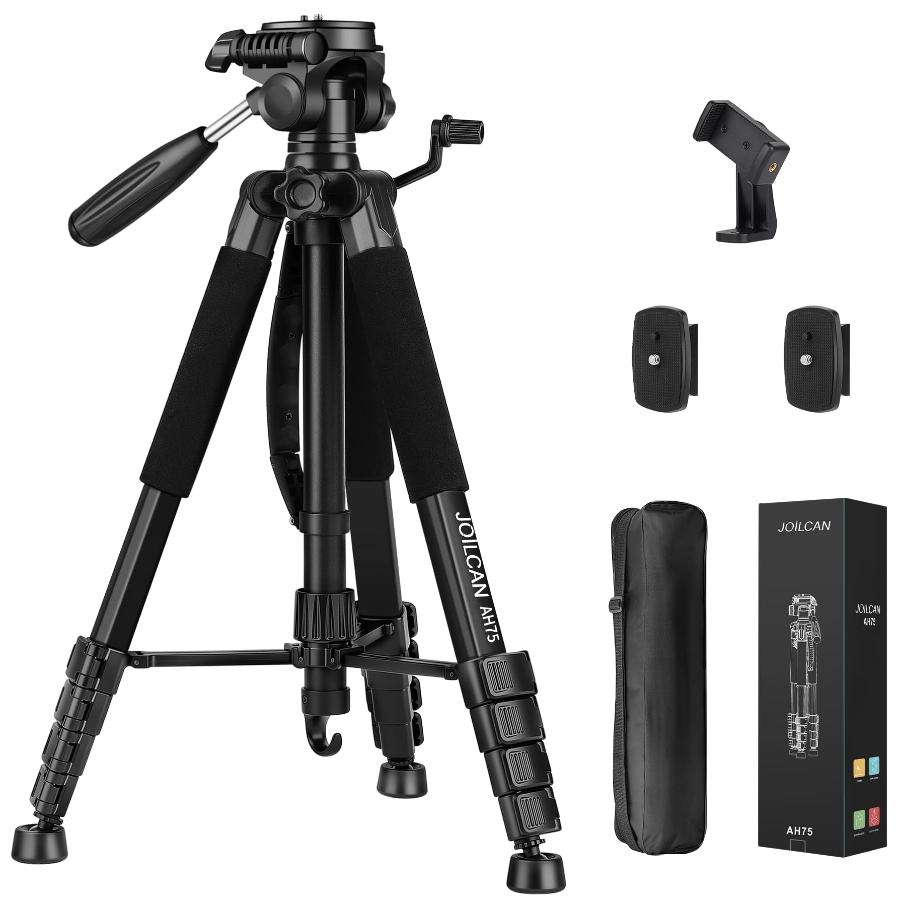 JOILCAN 74" Tripod for Camera Phone Video Recording Photography | Heavy Duty, Pr