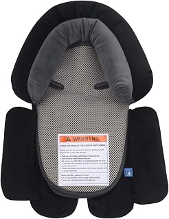 COOLBEBE 3-in-1 Reversible Newborn Car Seat Insert, Baby Head Support Pad | Extra Soft Head Pad for Catseat, Stroller, Swing & Travel, Baby Body Support Cushion for Infant 0-12 Months, Black