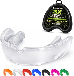 Mouthguard for Adults & Kids 11+, Gum Shield with Case, Boil and Bite Mouth Guard for Boxing, Rugby, MMA, Muay Thai, Karate, Hockey & Contact Sports