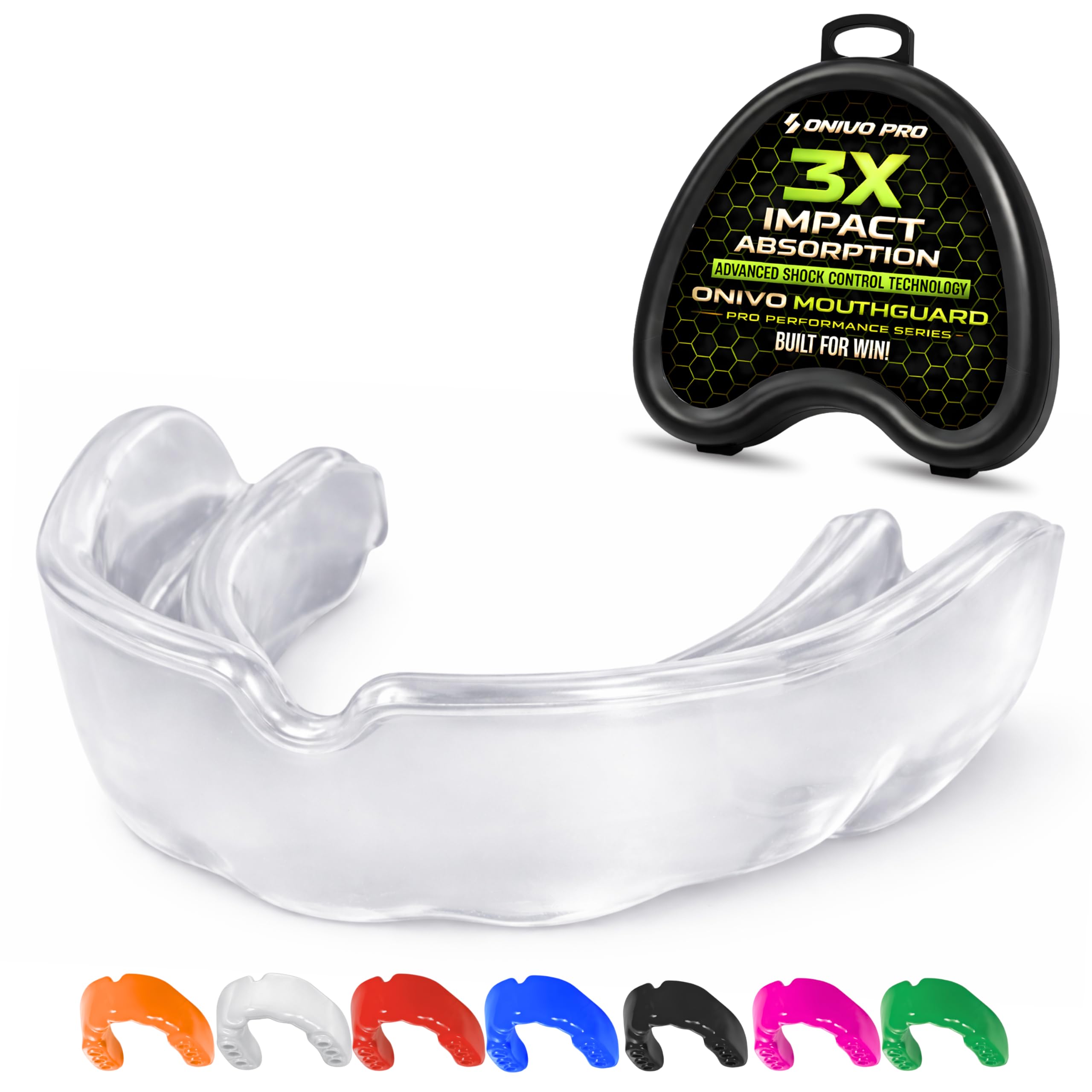 Mouthguard for Adults & Kids 11+, Gum Shield with Case, Boil and Bite Mouth Guar