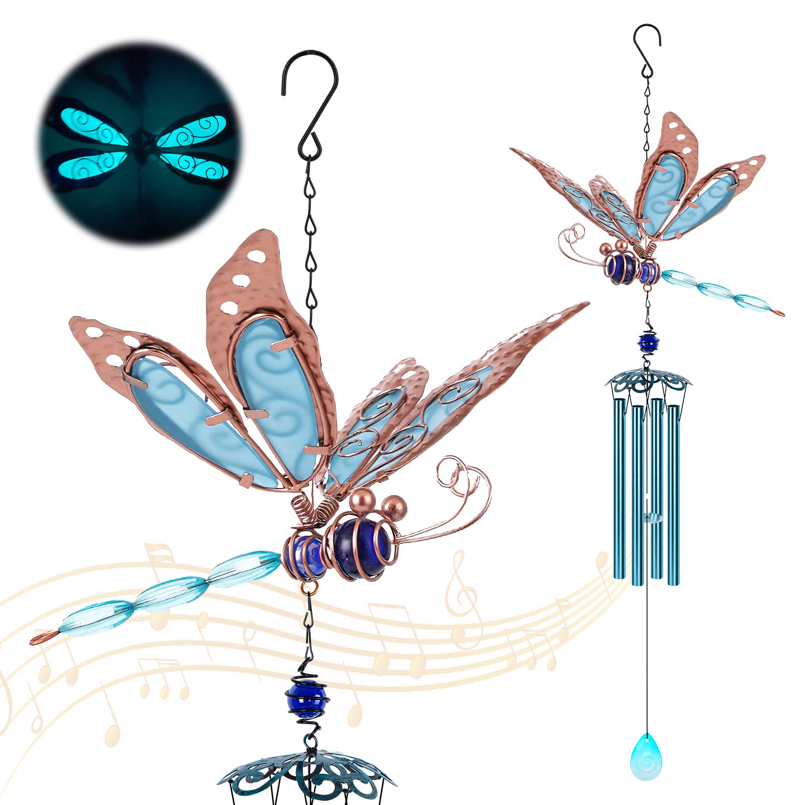 Luminous Dragonfly Wind Chime Kannino Wind Chimes for Outside Memorial Wind Chim