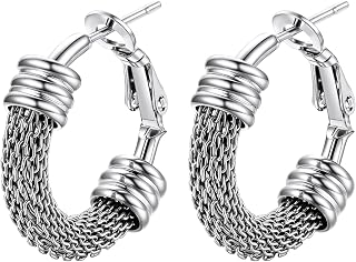 PROSTEEL 14K Gold PLated Hoop Earrings for Women Stainless Steel