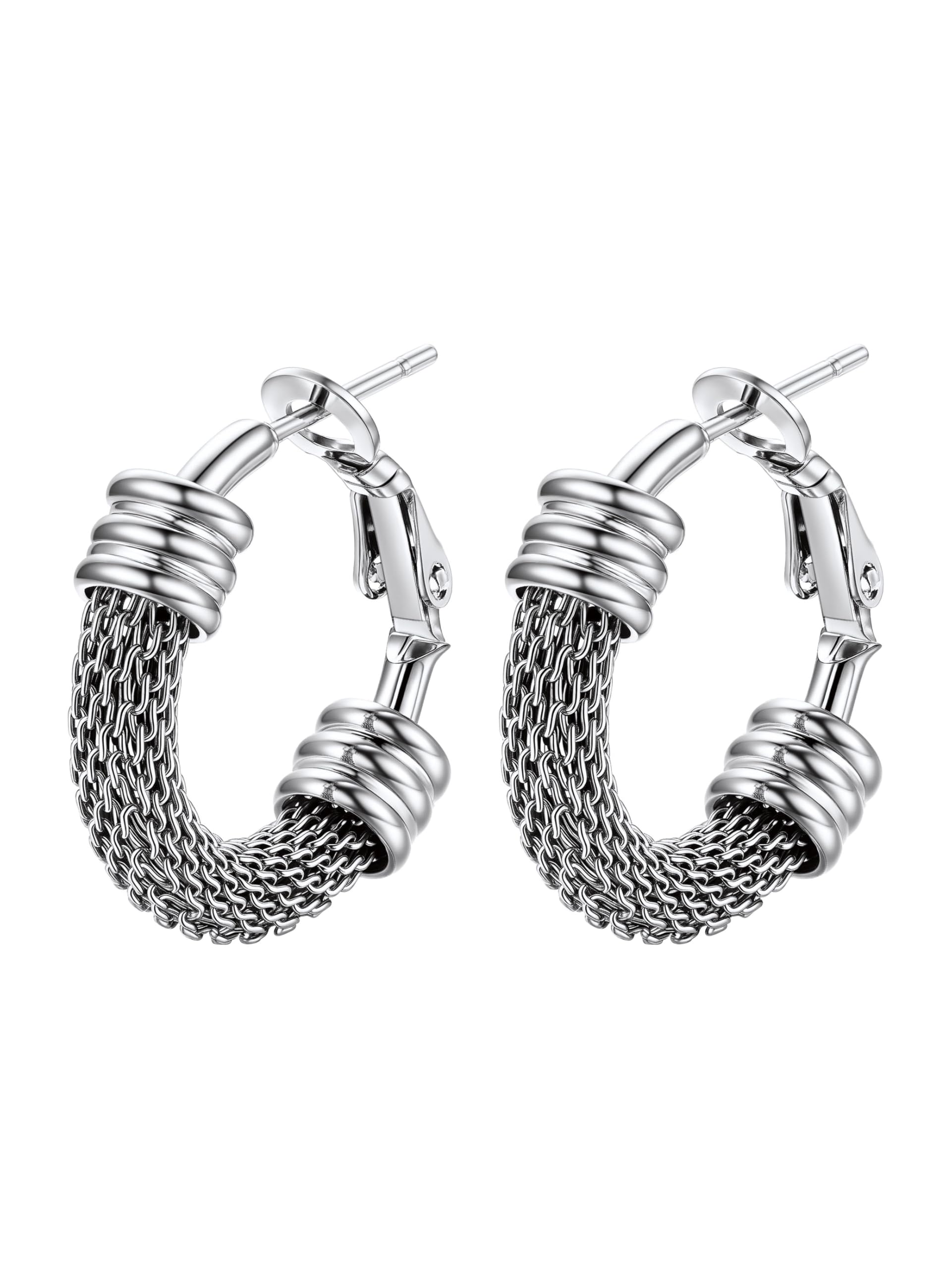 PROSTEEL 14K Gold PLated Hoop Earrings for Women Stainless Steel