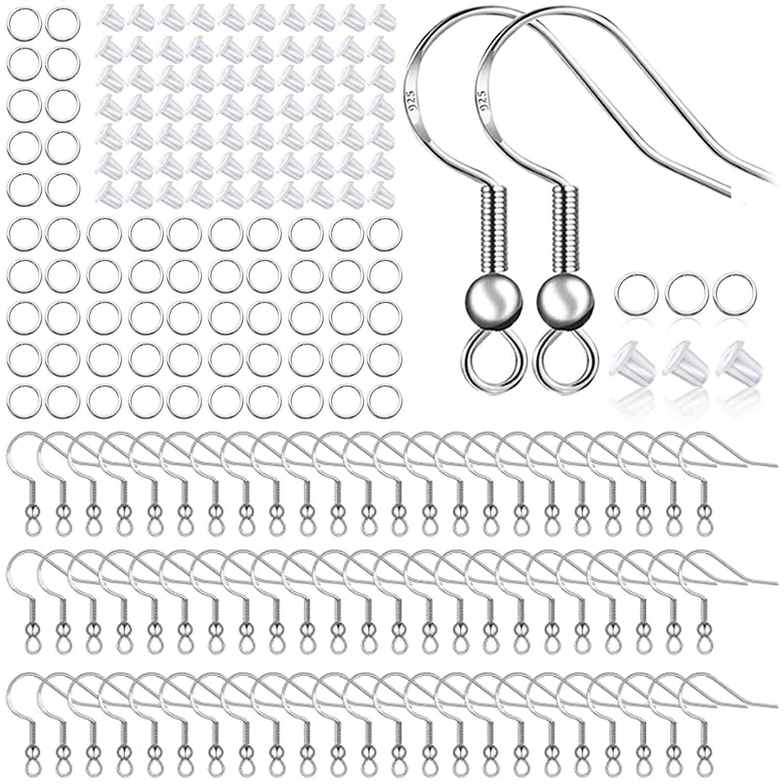 925 Sterling Silver Earring Hooks 150 PCS/75 Pairs,Ear Wires Fish Hooks | 500pcs