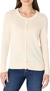 Amazon Essentials Women's Lightweight Crewneck Cardigan Sweater