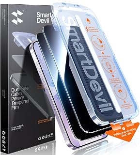 SMARTDEVIL 2 Pack Shatterproof Tempered Glass Screen Protector for Phone 17 [True Anti Spy 28°] [9H Hardness] [Automatic Anti-Dust Installation], [Bubble Free]