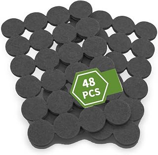 48 Pieces Felt Furniture Pads, Table Chair Leg Floor Protectors, Quiet Chair and Table Leg Pads, Non-Slip Round Pads (Black)