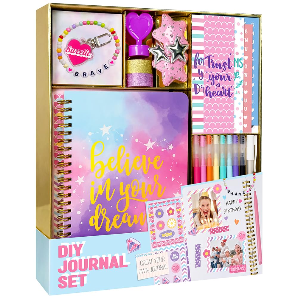 Nollh DlY Journal Kit for Girls Scrapbook Gifts for 8-12 Year Old Girl | 200+PCS